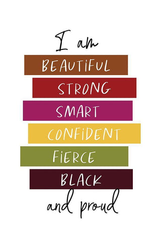 I Am Proud White Modern Wood Framed Art Print with Double Matting by JJ Design House