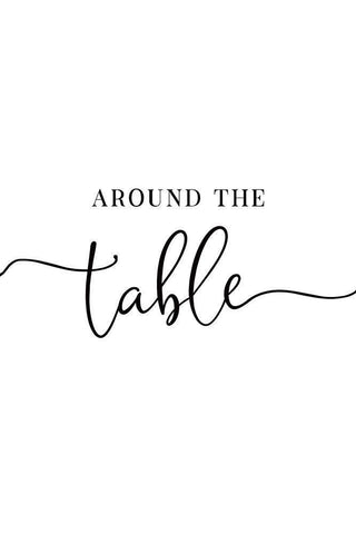 Around the Table White Modern Wood Framed Art Print with Double Matting by JJ Design House