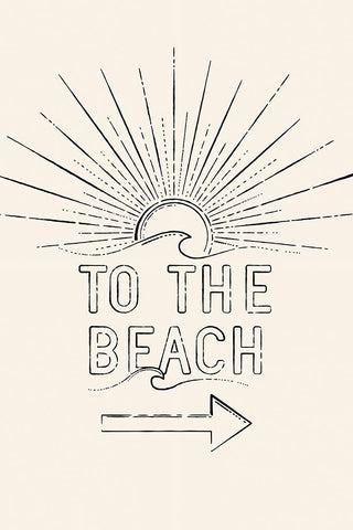 The Beach White Modern Wood Framed Art Print with Double Matting by JJ Design