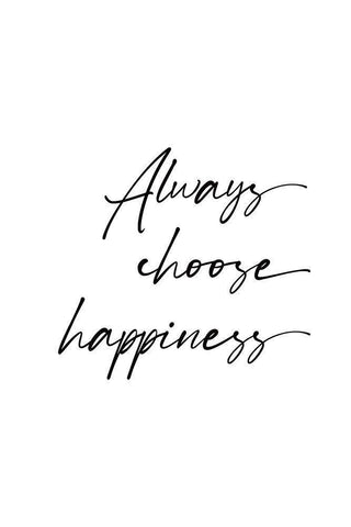 Choose Happiness White Modern Wood Framed Art Print with Double Matting by JJ Design House