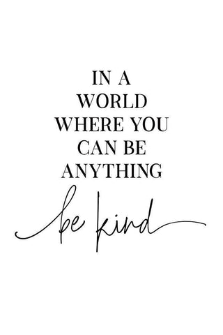 Be Kind White Modern Wood Framed Art Print with Double Matting by JJ Design House