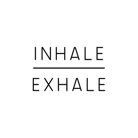 Inhale. Exhale. Black Modern Wood Framed Art Print with Double Matting by JJ Design House
