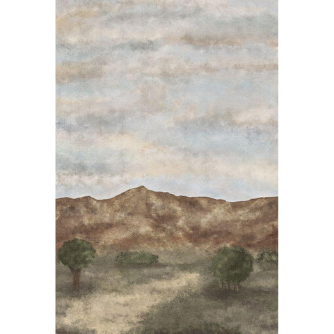 Neutral Warm Landscape White Modern Wood Framed Art Print by JJ Design House