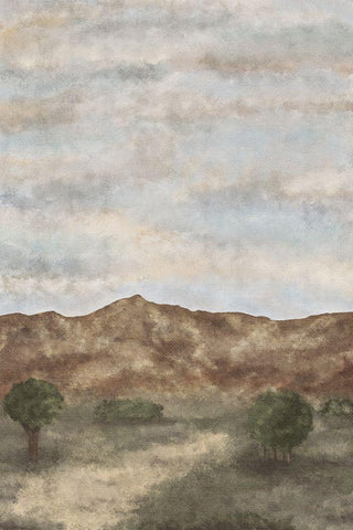 Neutral Warm Landscape Black Ornate Wood Framed Art Print with Double Matting by JJ Design House