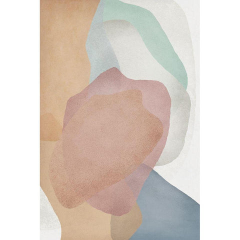 Soft Mods III White Modern Wood Framed Art Print by JJ Design House