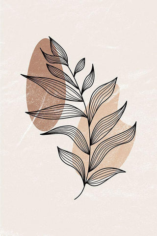 Leaf White Modern Wood Framed Art Print with Double Matting by JJ Design House