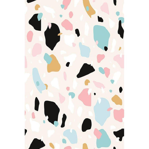 Terrazzo White Modern Wood Framed Art Print by JJ Design