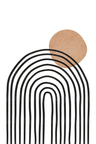 Mid Century Arches White Modern Wood Framed Art Print with Double Matting by JJ Design