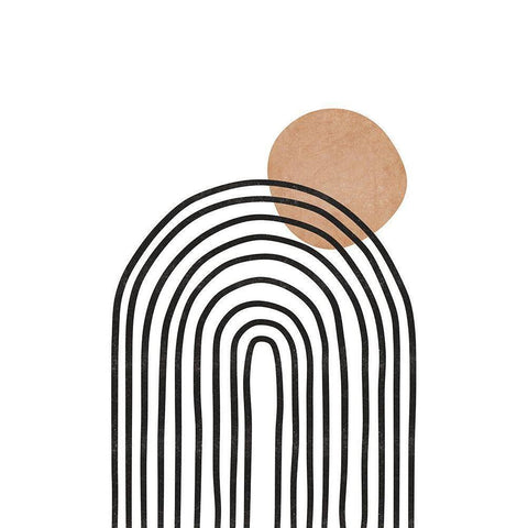 Mid Century Arches Gold Ornate Wood Framed Art Print with Double Matting by JJ Design