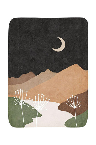 Mid Century Mountains White Modern Wood Framed Art Print with Double Matting by JJ Design