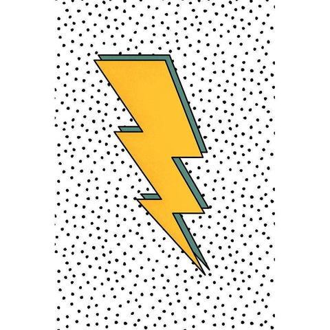 Lightning White Modern Wood Framed Art Print by JJ Design