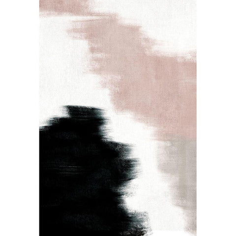 Abstract Neutral II Black Modern Wood Framed Art Print with Double Matting by JJ Design