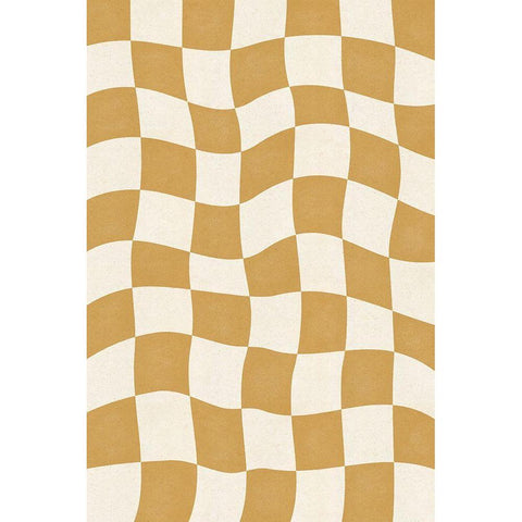 Distorted Grid Black Modern Wood Framed Art Print by JJ Design