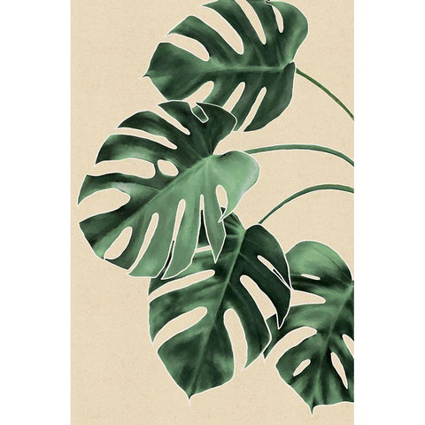 Leaves Gold Ornate Wood Framed Art Print with Double Matting by JJ Design