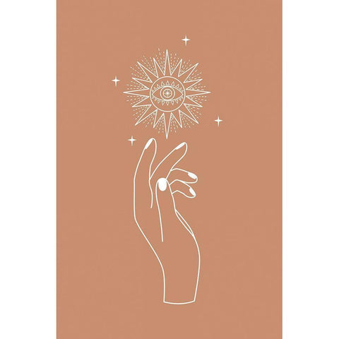 Eye Hand Gold Ornate Wood Framed Art Print with Double Matting by JJ Design