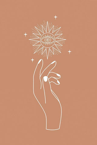 Eye Hand Black Ornate Wood Framed Art Print with Double Matting by JJ Design