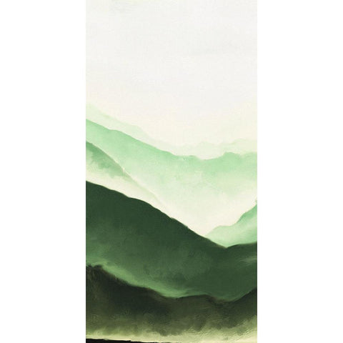 Emerald Mountains White Modern Wood Framed Art Print by JJ Design House