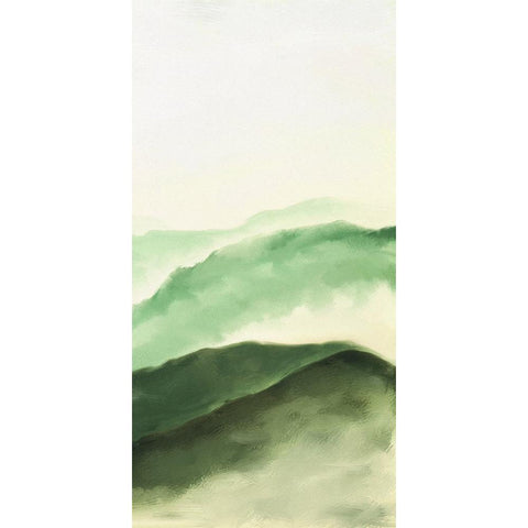 Emerald Mountains II White Modern Wood Framed Art Print by JJ Design House
