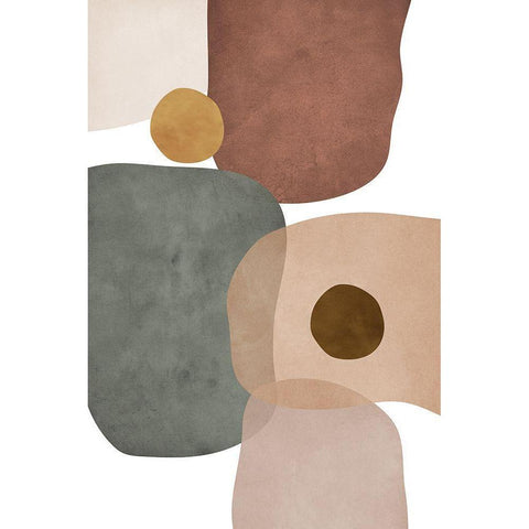 Earth Tones Black Modern Wood Framed Art Print with Double Matting by JJ Design