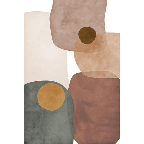 Earth Tones II Black Modern Wood Framed Art Print by JJ Design