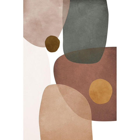 Earth Tones III Black Modern Wood Framed Art Print with Double Matting by JJ Design