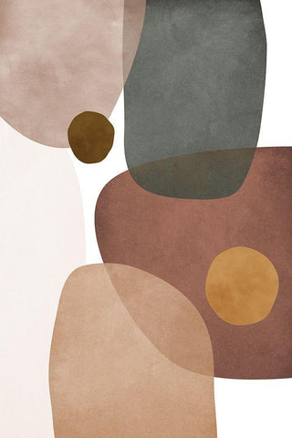 Earth Tones III Black Ornate Wood Framed Art Print with Double Matting by JJ Design