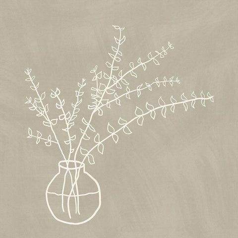 Beige Vase Black Modern Wood Framed Art Print by JJ Design