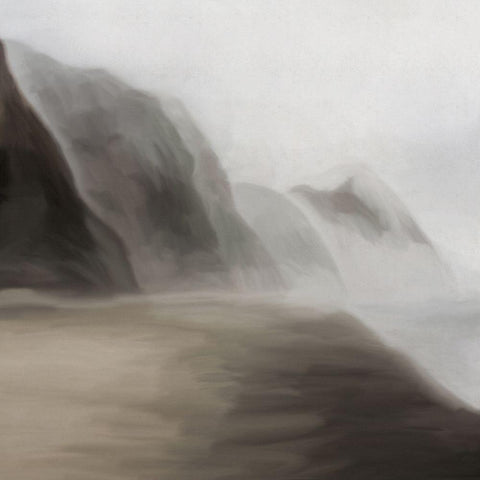 Abstract Coast Gold Ornate Wood Framed Art Print with Double Matting by JJ Design