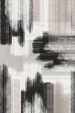 BW Abstract White Modern Wood Framed Art Print with Double Matting by JJ Design