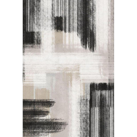 BW Abstract II Gold Ornate Wood Framed Art Print with Double Matting by JJ Design