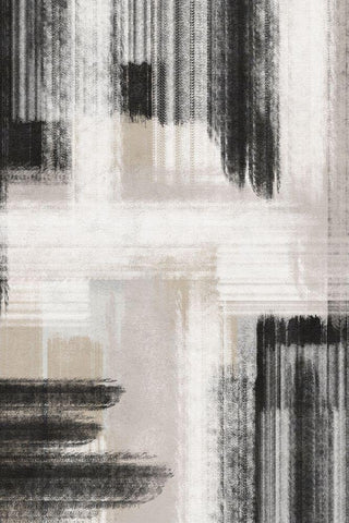 BW Abstract II White Modern Wood Framed Art Print with Double Matting by JJ Design