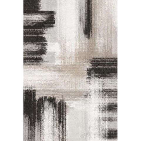 BW Abstract III White Modern Wood Framed Art Print by JJ Design