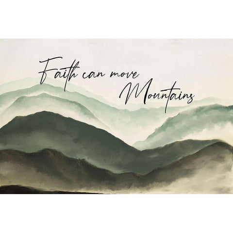 Move Mountains Black Modern Wood Framed Art Print by JJ Design