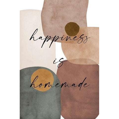 Happiness White Modern Wood Framed Art Print by JJ Design