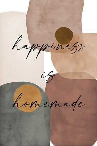 Happiness White Modern Wood Framed Art Print with Double Matting by JJ Design