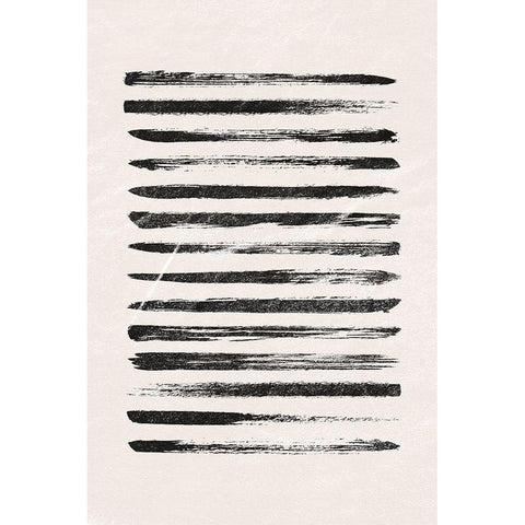 Black Lines Black Modern Wood Framed Art Print with Double Matting by JJ Design