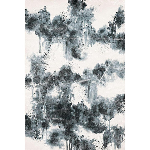 Splatter Black Modern Wood Framed Art Print by JJ Design