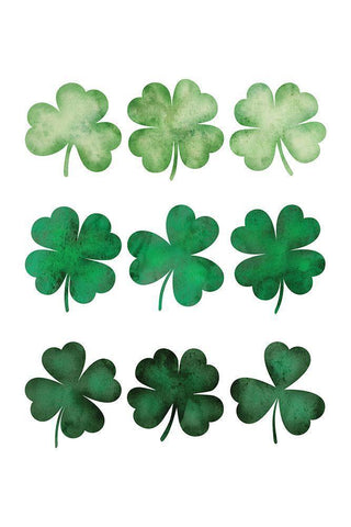 Clovers White Modern Wood Framed Art Print with Double Matting by JJ Design