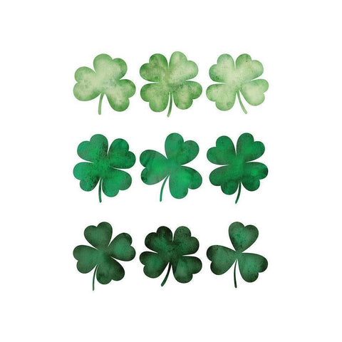 Clovers Black Modern Wood Framed Art Print by JJ Design