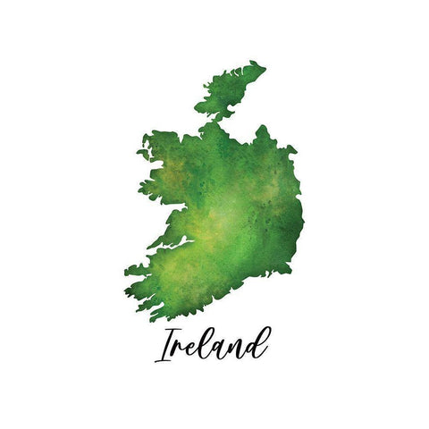 Ireland White Modern Wood Framed Art Print by JJ Design