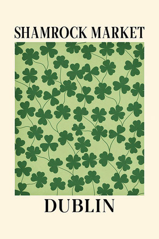 Shamrock Market White Modern Wood Framed Art Print with Double Matting by JJ Design