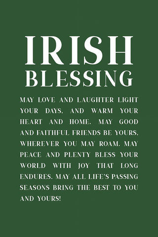 Irish Blessing White Modern Wood Framed Art Print with Double Matting by JJ Design
