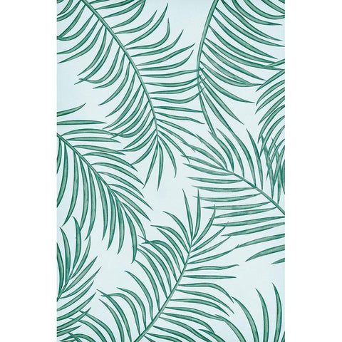 Palm Leaves Black Modern Wood Framed Art Print by JJ Design