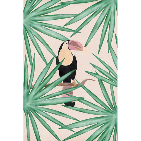 Toucan Gold Ornate Wood Framed Art Print with Double Matting by JJ Design