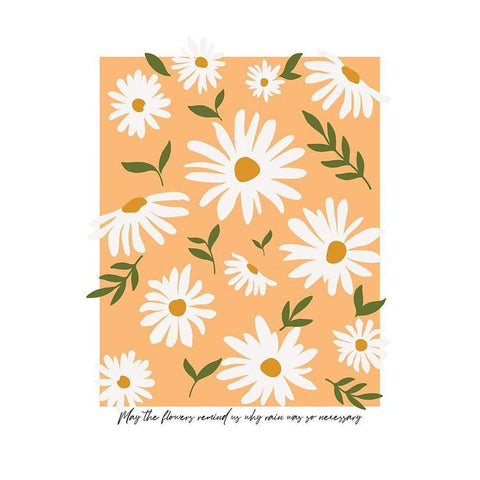 May the Flowers Black Modern Wood Framed Art Print with Double Matting by JJ Design