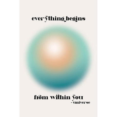 Everything Within You Black Modern Wood Framed Art Print with Double Matting by JJ Design