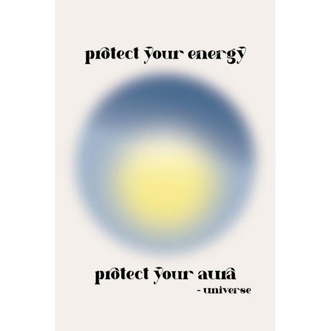 Protect Your Energy White Modern Wood Framed Art Print by JJ Design