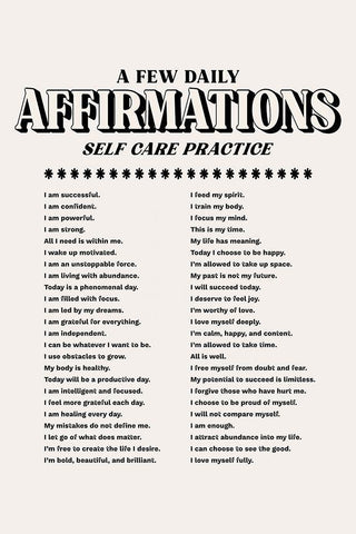 Self Care Practice White Modern Wood Framed Art Print with Double Matting by JJ Design