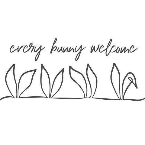 Every Bunny Black Modern Wood Framed Art Print by JJ Design