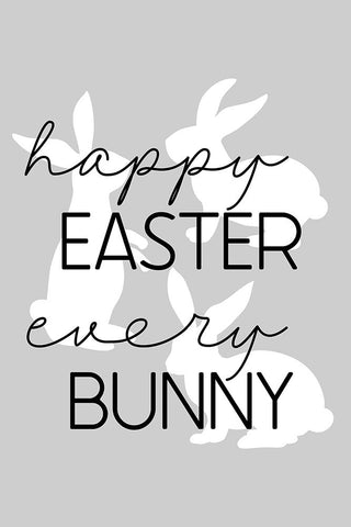 Happy Easter Black Ornate Wood Framed Art Print with Double Matting by JJ Design